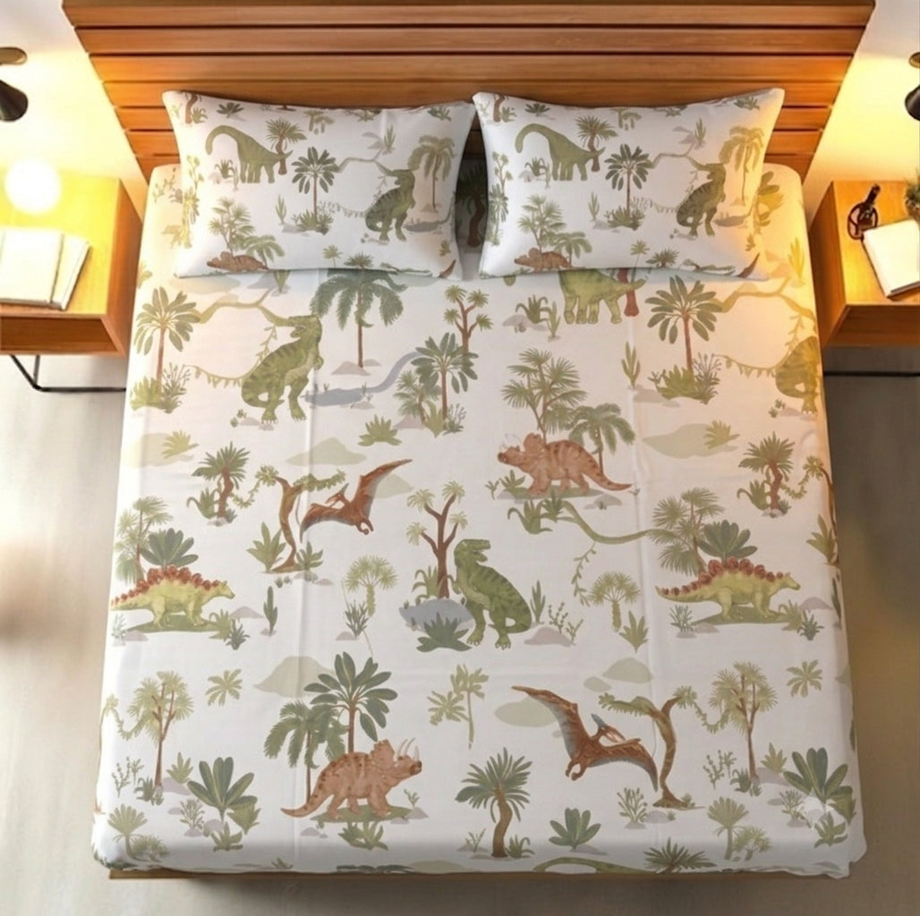 Jungle Dinosaur Export Luxury Bedsheet Set