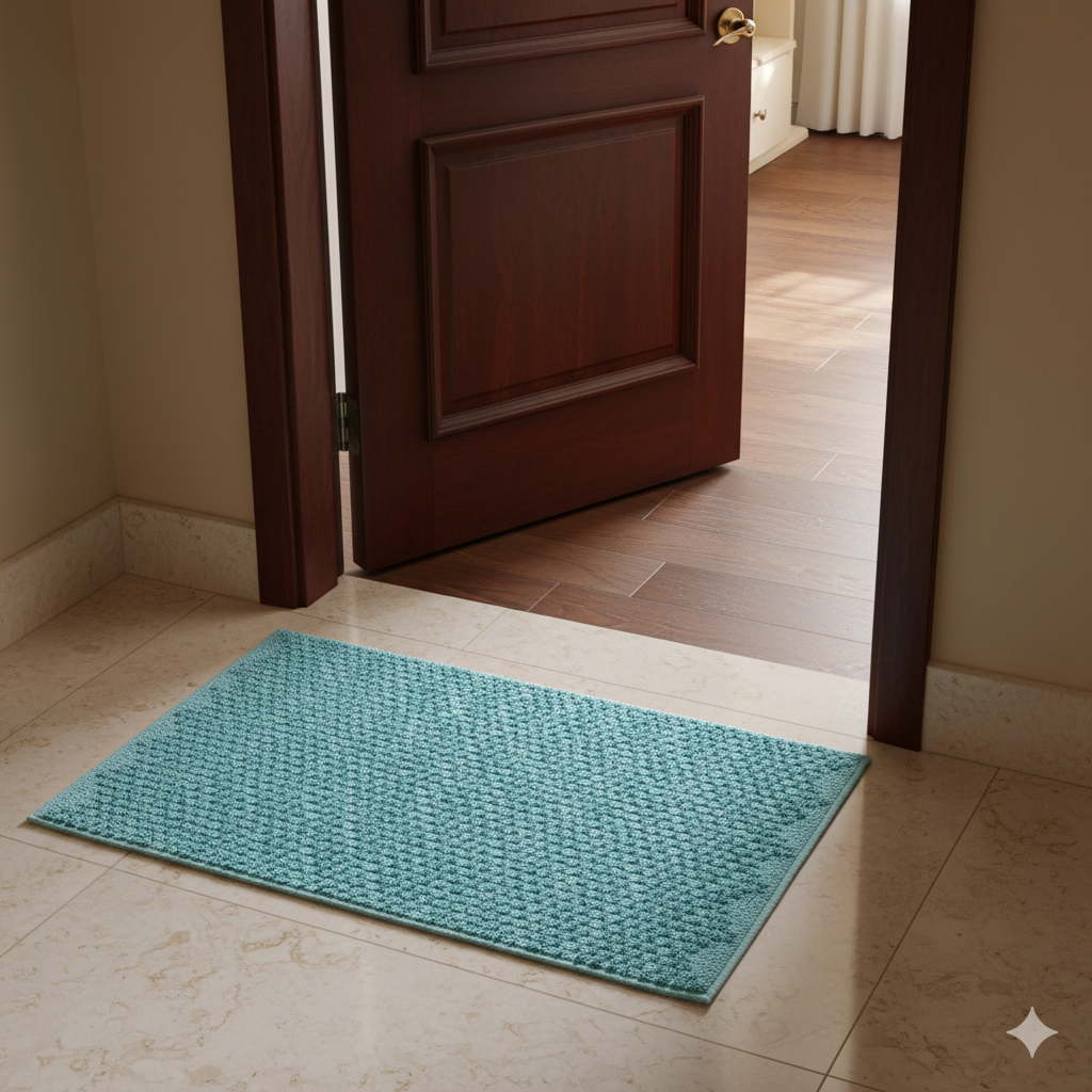 Soft Cotton aqua Door Mat (30 X 20 Inch)