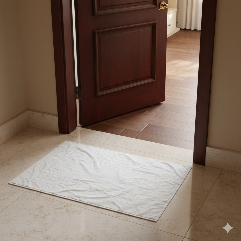Soft Cotton White Door Mat (30 X 20 Inch)