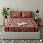 Mandala Drift Twill Cotton King Size Bedsheet Set