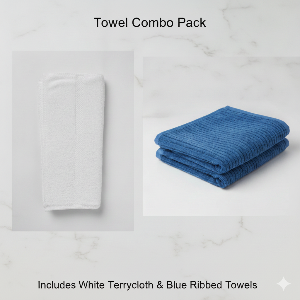 Blue Textured Luxury Bath Towel (27 X 56 Inch)