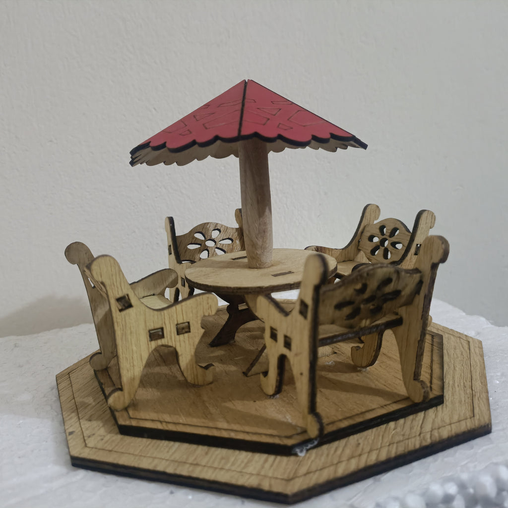 Wooden Coffee Table Set Showpiece