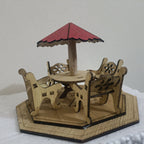 Wooden Coffee Table Set Showpiece