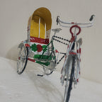 Hand Printed Metal Rickshaw Showpiece