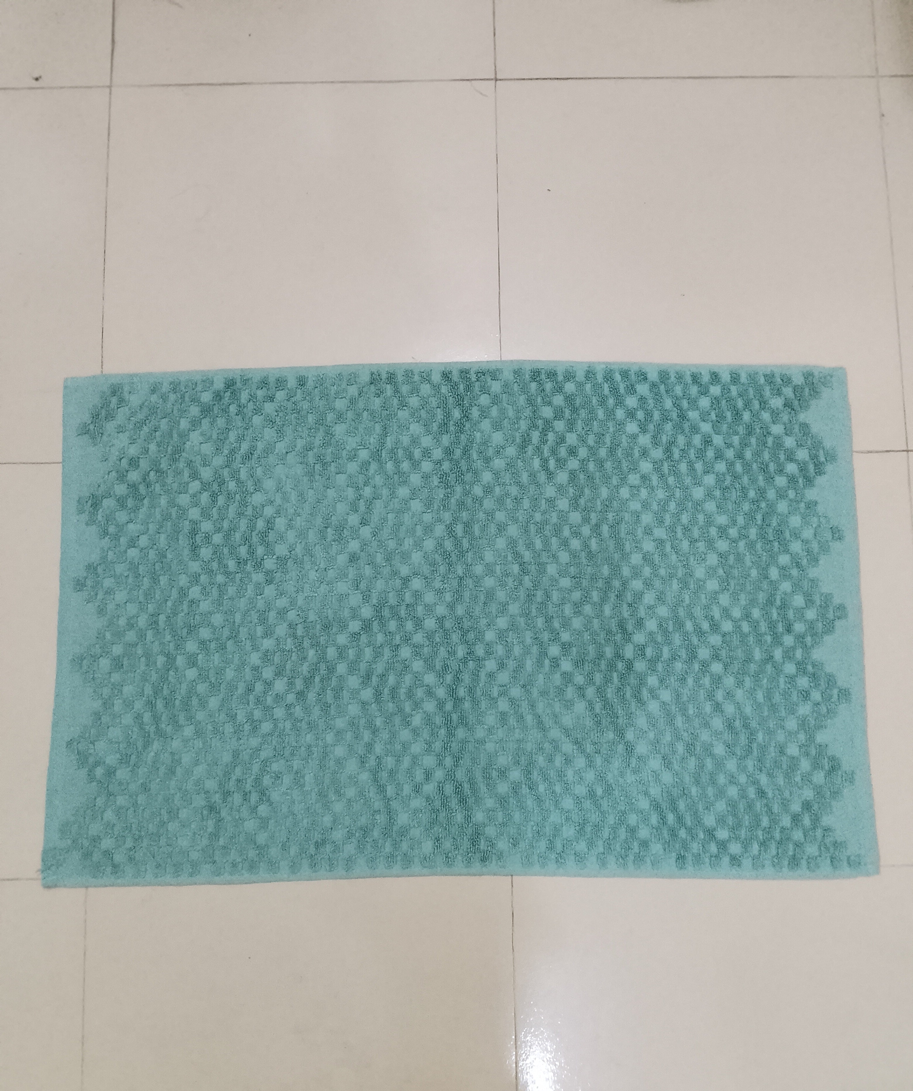 Soft Cotton aqua Door Mat (30 X 20 Inch)