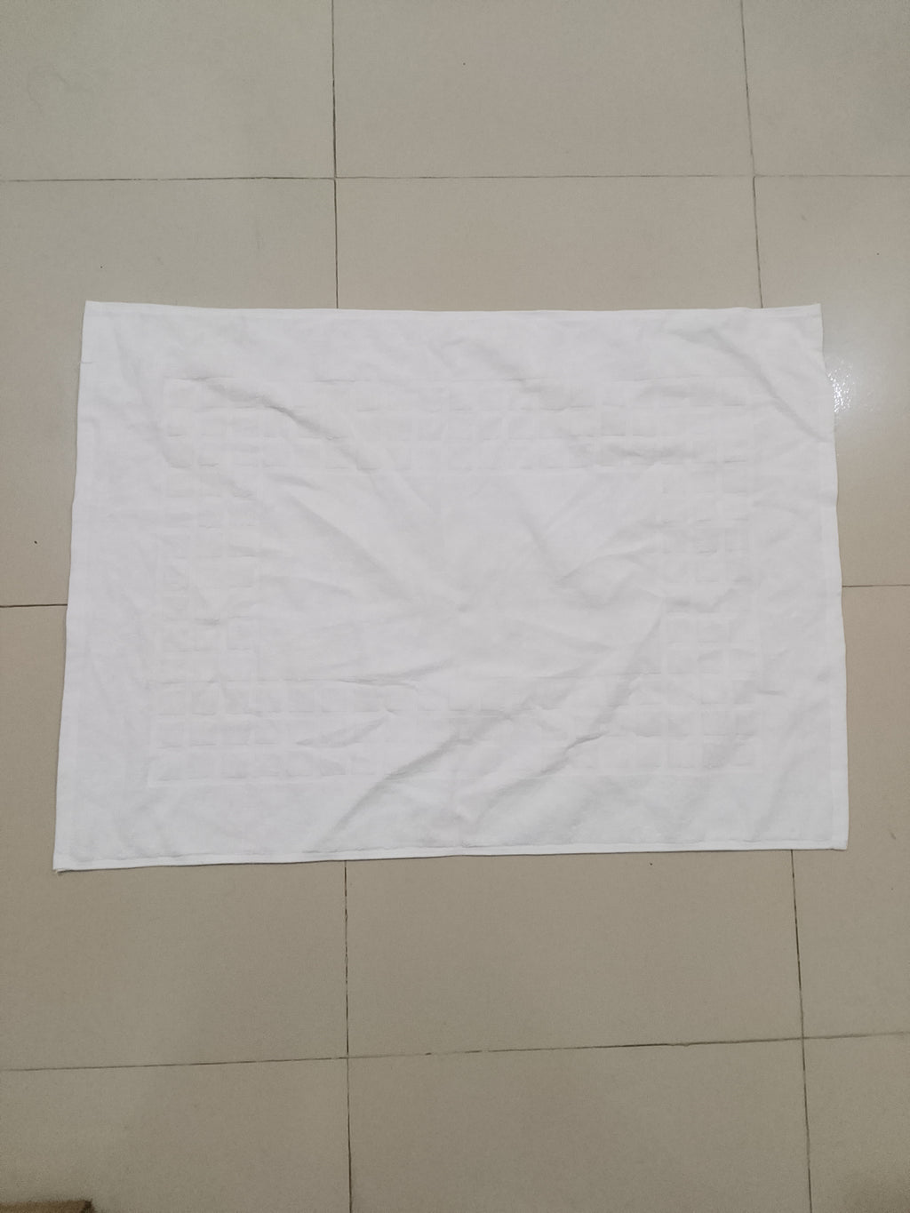 Soft Cotton White Door Mat (30 X 20 Inch)