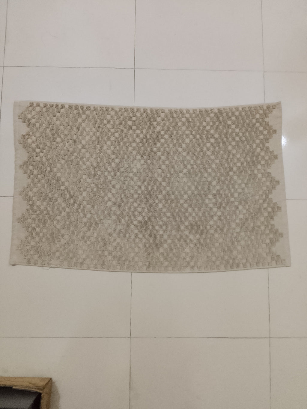 Soft Cotton Beige Door Mat (30 X 20 Inch)