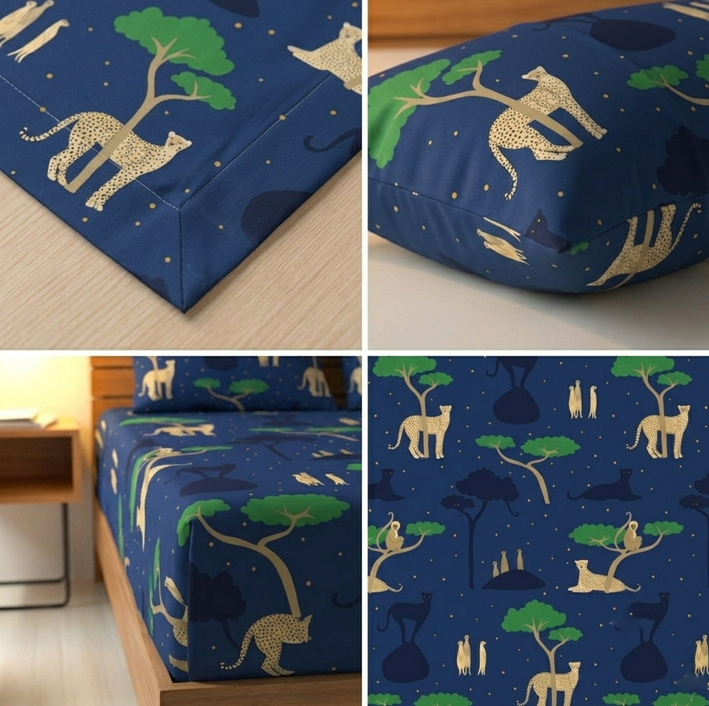 Midnight Safari Export Luxury Bedsheet Set