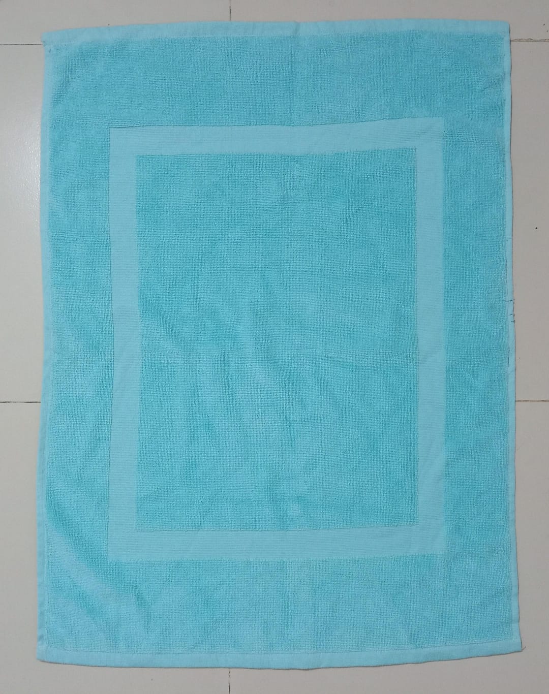 Soft Cotton Turquoise Door Mat (30 X 20 Inch)
