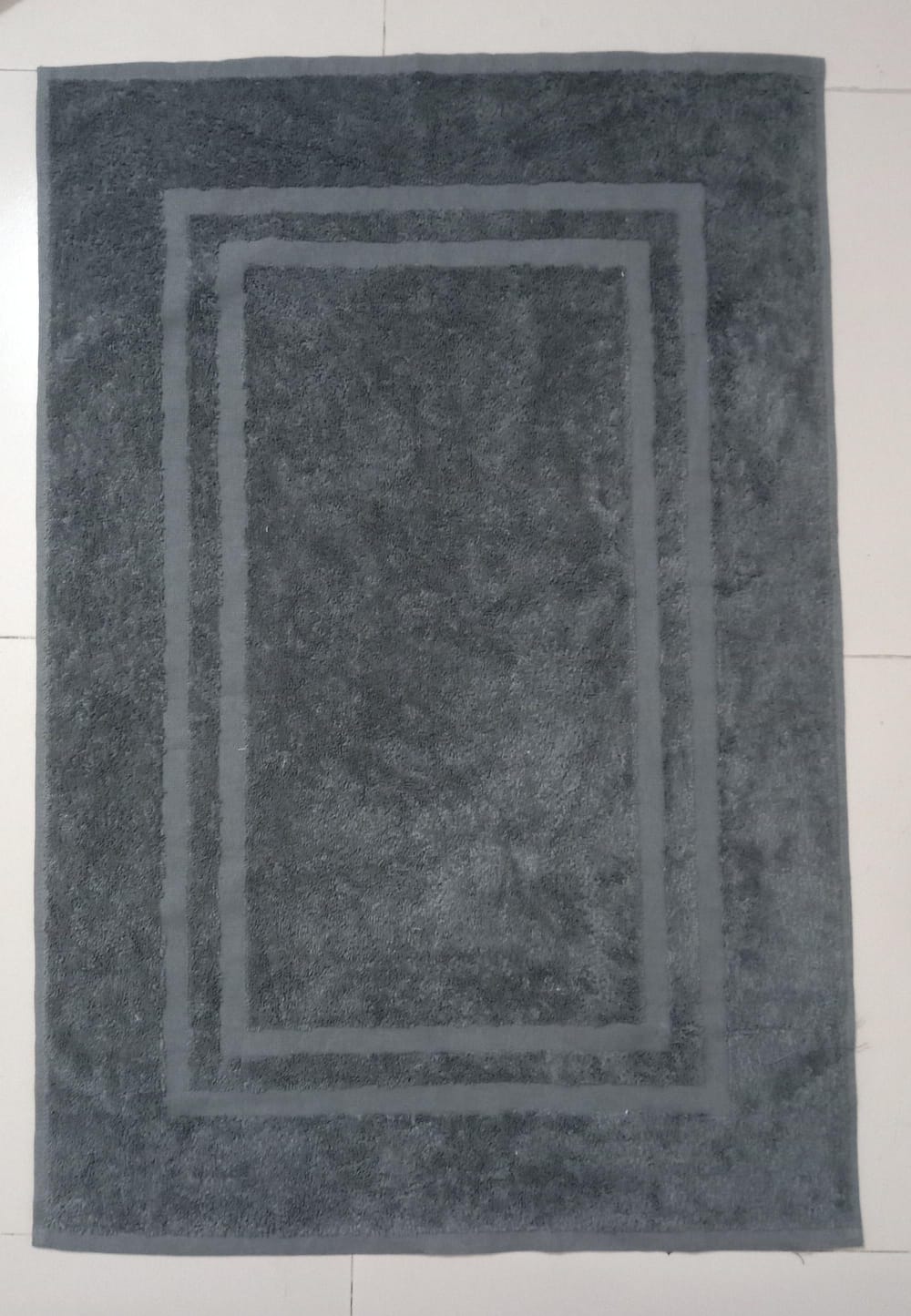 Soft Cotton Black-gray Door Mat (30 X 20 Inch)