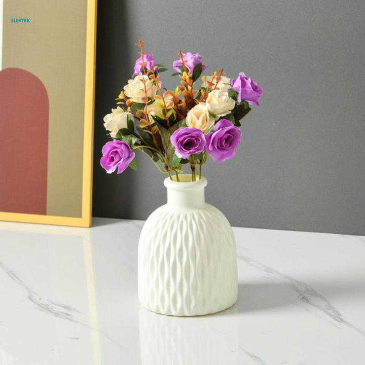 Decorative 4 PCS Flowers Vase Combo Set With Flowers