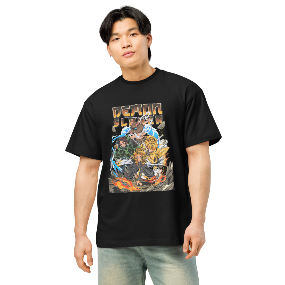 Demon Slayer Them Edition Drop Shoulder T-shirt For Men